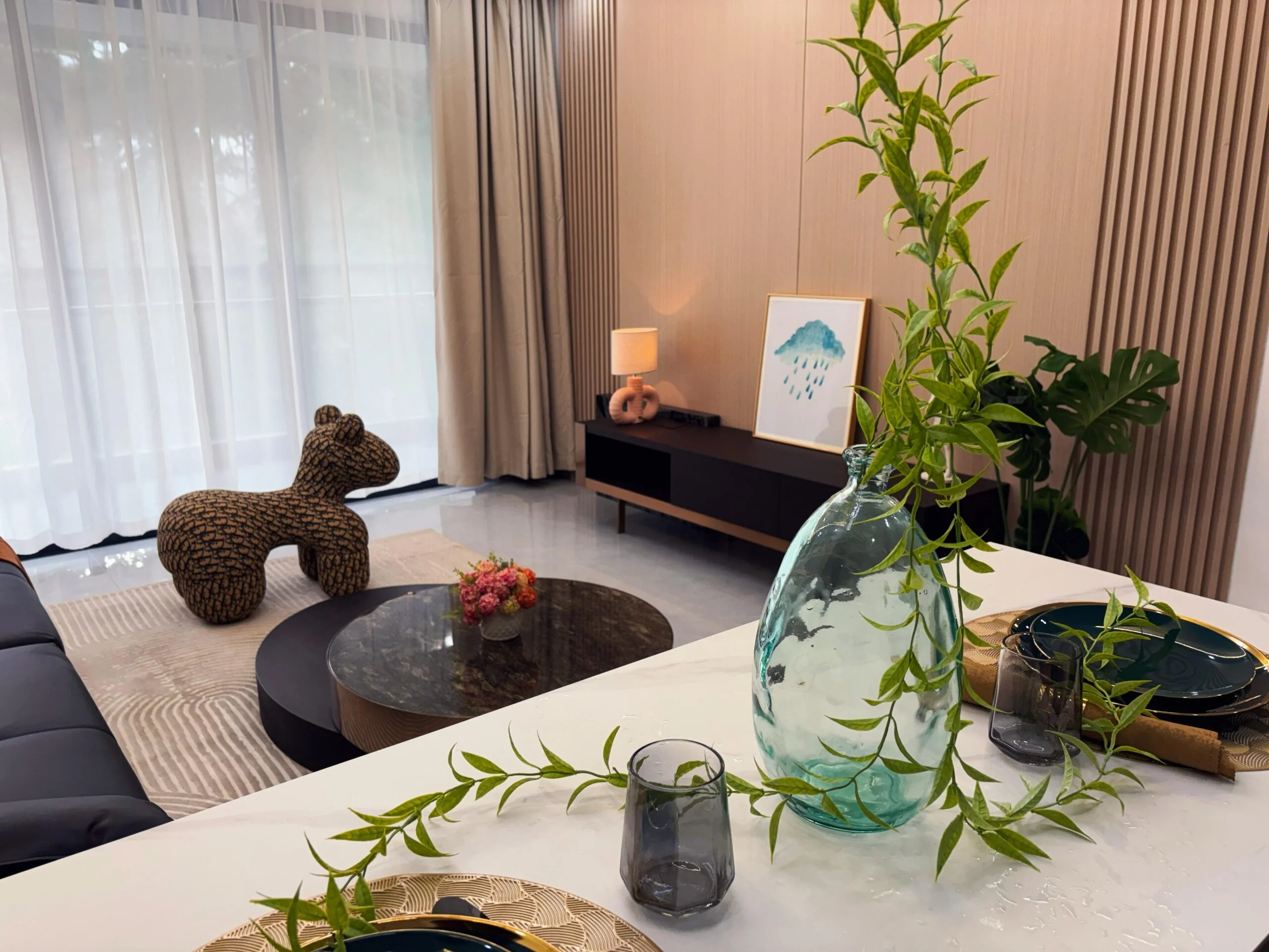 capital garden living room decorated with flower